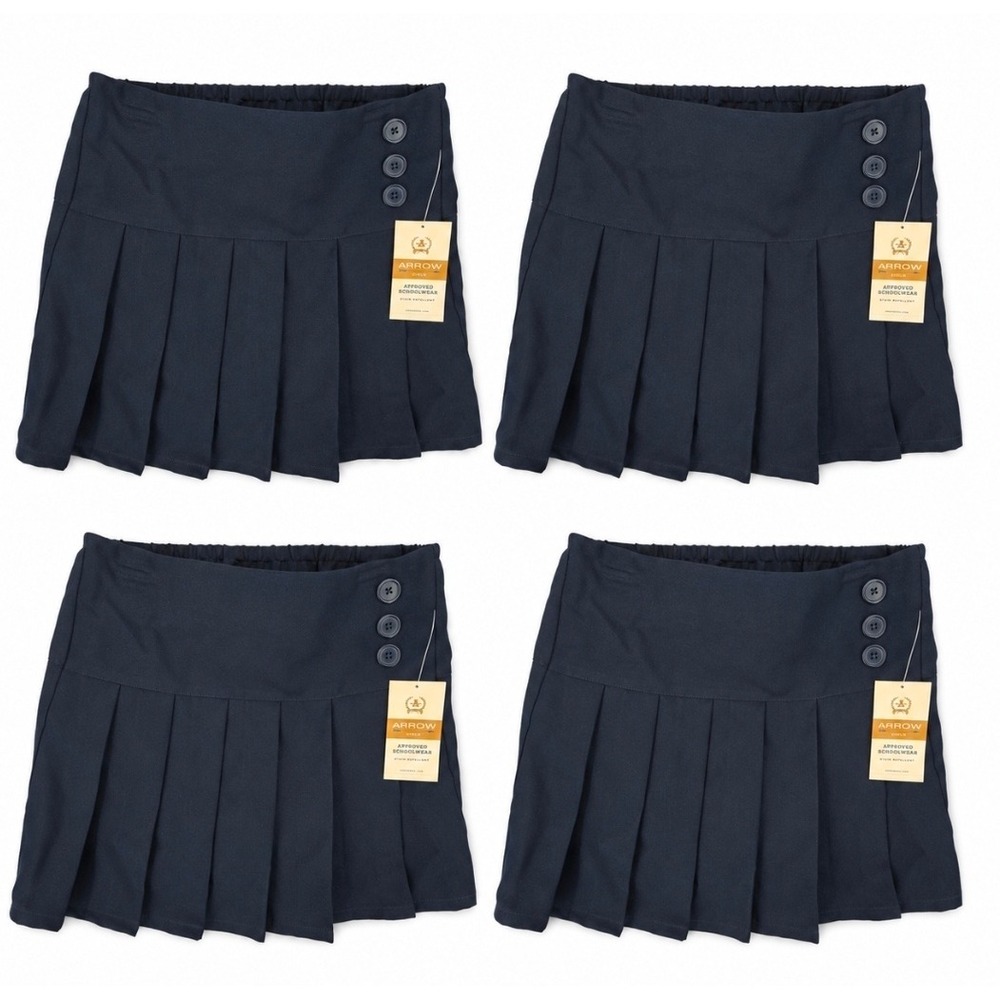 Arrow Set of 4 NWT 8 Pleated Skort Girls School Uniform Navy Preppy Academic